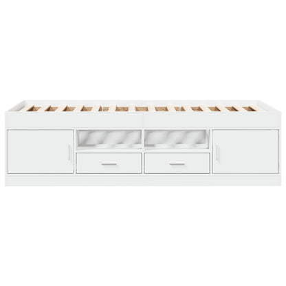 Daybed with Drawers without Mattress White 90x190 cm Single