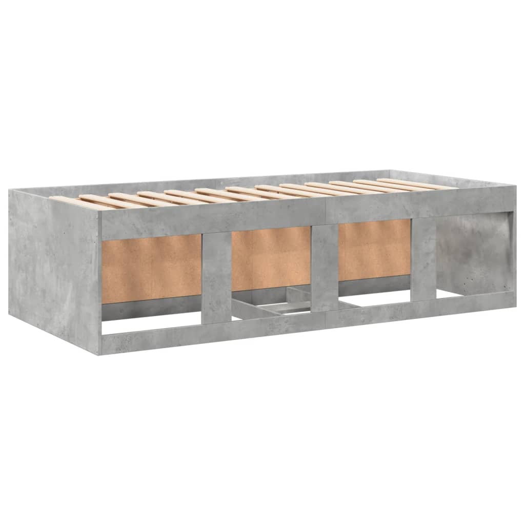 Daybed with Drawers without Mattress Concrete Grey 90x190 cm Single