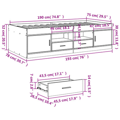 Daybed | White | Engineered wood | Small Single | Convertible | Daybed