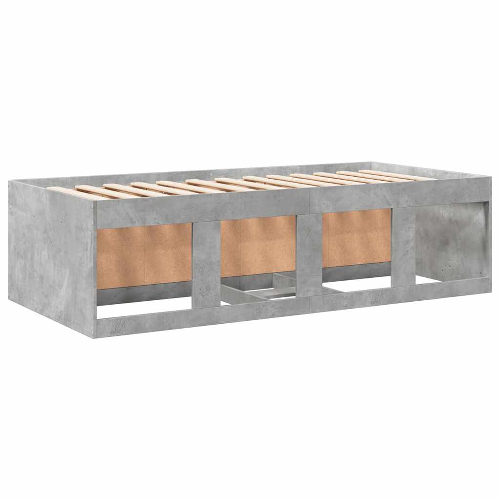 Daybed with Drawers without Mattress Concrete Grey 75x190 cm Small Single