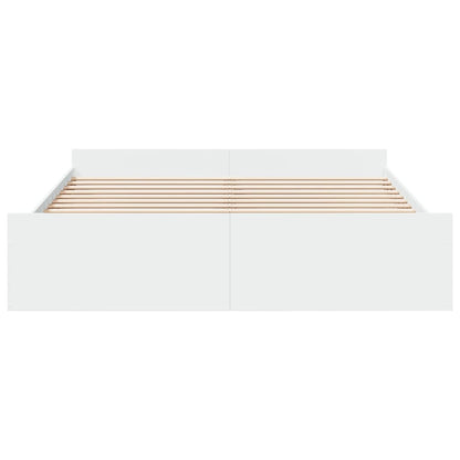Bed Frame with Drawers without Mattress White 200x200 cm