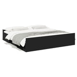 Bed Frame with Drawers without Mattress Black 200x200 cm