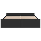 Bed Frame with Drawers without Mattress Black 200x200 cm