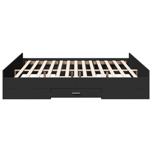 Bed Frame with Drawers without Mattress Black 200x200 cm