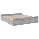 Bed Frame with Drawers without Mattress Grey Sonoma 200x200 cm