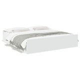 Bed Frame with Drawers without Mattress White 180x200 cm Super King