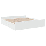 Bed Frame with Drawers without Mattress White 180x200 cm Super King