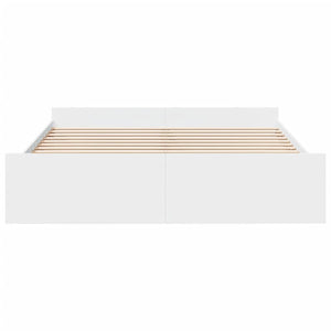 Bed Frame with Drawers without Mattress White 180x200 cm Super King