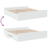 Bed Frame with Drawers without Mattress White 180x200 cm Super King