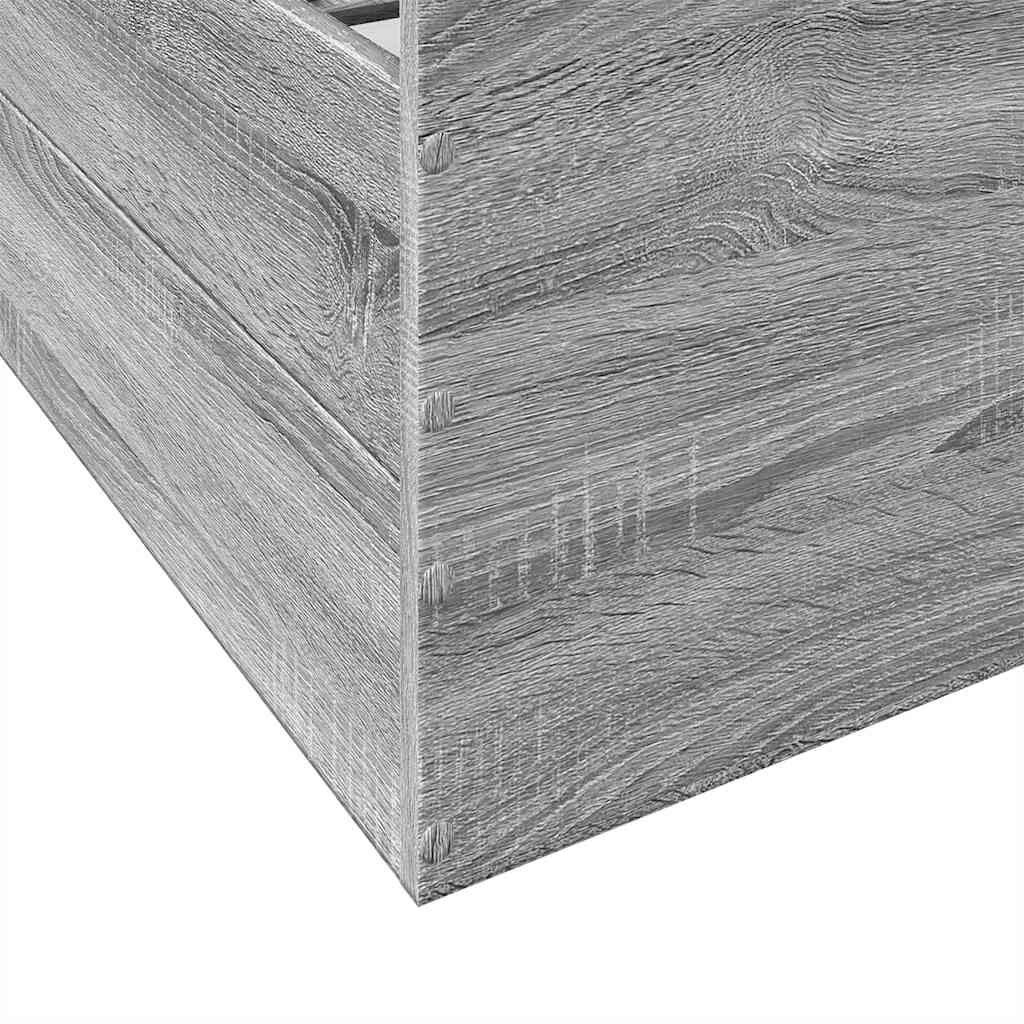Bed Frame with Drawers without Mattress Grey Sonoma 180x200 cm Super King