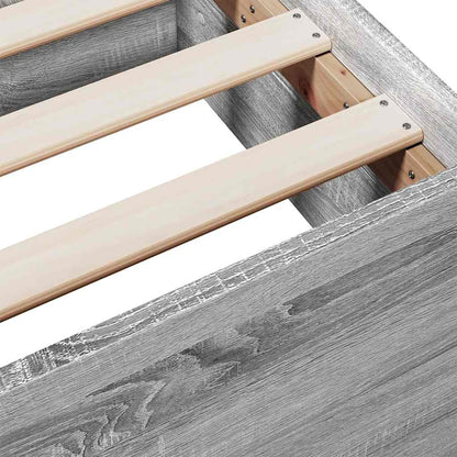 Bed Frame with Drawers without Mattress Grey Sonoma 180x200 cm Super King
