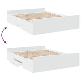 Bed Frame with Drawers without Mattress White 160x200 cm