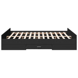 Bed Frame with Drawers without Mattress Black 160x200 cm