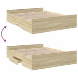 Bed Frame with Drawers without Mattress Sonoma Oak 160x200 cm