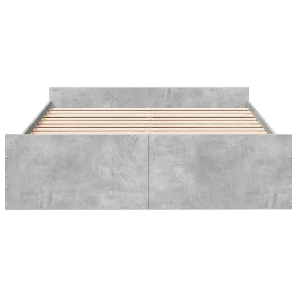 Bed Frame with Drawers without Mattress Concrete Grey 160x200 cm