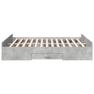 Bed Frame with Drawers without Mattress Concrete Grey 160x200 cm