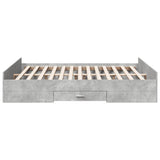 Bed Frame with Drawers without Mattress Concrete Grey 160x200 cm