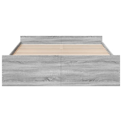 Bed Frame | Grey Sonoma | Engineered wood | 160 x 200 cm | Bed Frame