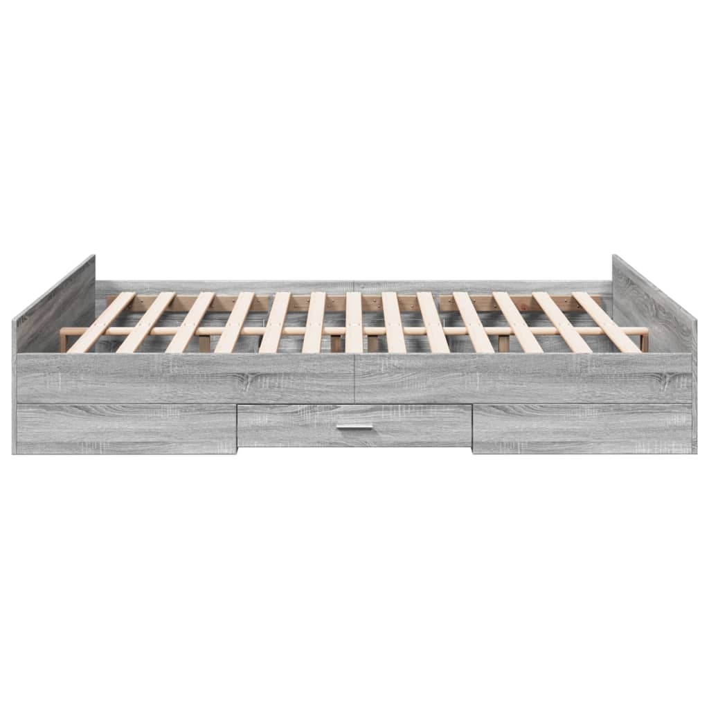 Bed Frame | Grey Sonoma | Engineered wood | 160 x 200 cm | Bed Frame