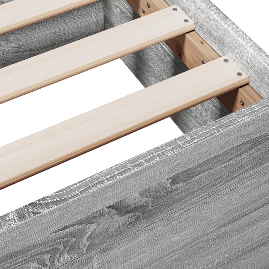 Bed Frame | Grey Sonoma | Engineered wood | 160 x 200 cm | Bed Frame