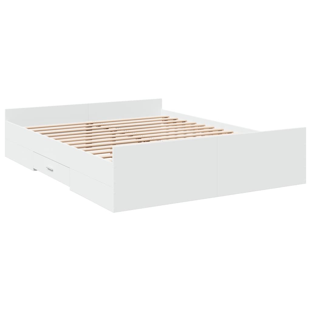 Bed Frame | White | Engineered wood, Plywood | King Size | Bed Frame