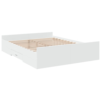 Bed Frame | White | Engineered wood, Plywood | King Size | Bed Frame