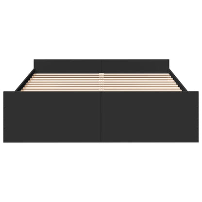 Bed Frame | Black | Engineered Wood | King Size | Bed Frame | Rectangular