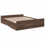 Bed Frame with Drawers without Mattress Brown Oak 150x200 cm King Size