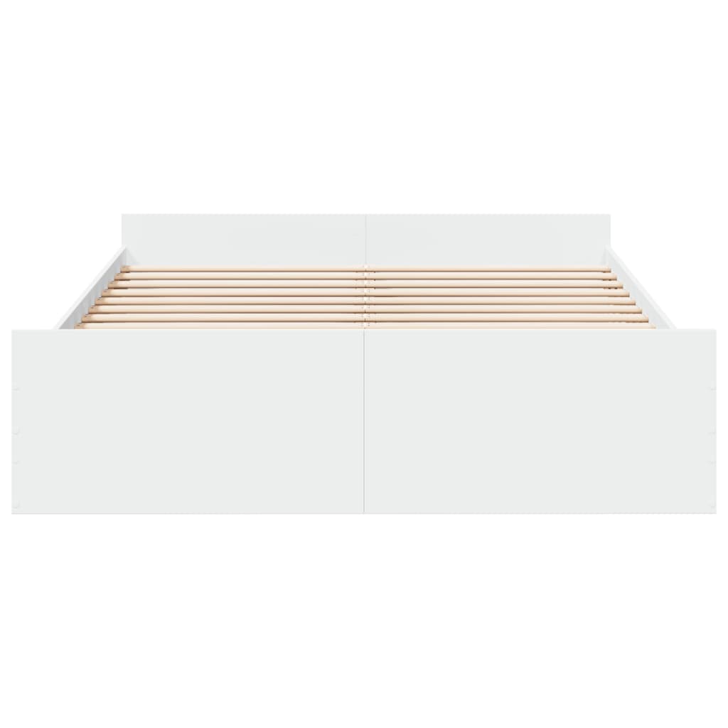 Bed Frame with Drawers without Mattress White 140x200 cm