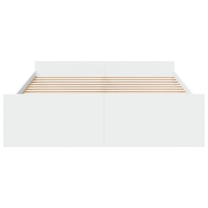 Bed Frame with Drawers without Mattress White 140x200 cm