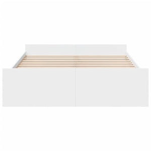 Bed Frame with Drawers White 140x200 cm Engineered Wood