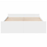 Bed Frame with Drawers White 140x200 cm Engineered Wood