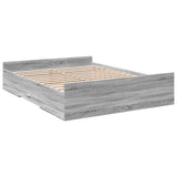 Bed Frame with Drawers Grey Sonoma 140x200 cm Engineered Wood