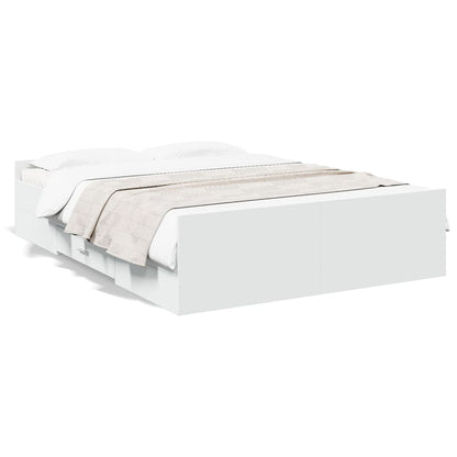 Bed Frame with Drawers without Mattress White 120x200 cm