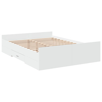 Bed Frame with Drawers without Mattress White 120x200 cm