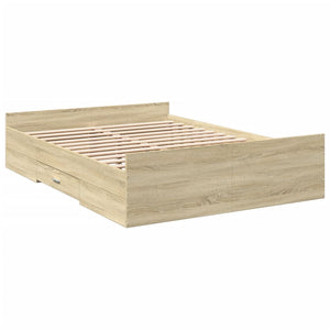 Bed Frame with Drawers without Mattress Sonoma Oak 120x200 cm