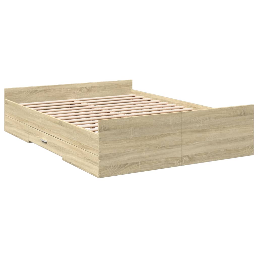 Bed Frame | Sonoma Oak | Engineered Wood | Double | Bed Frame