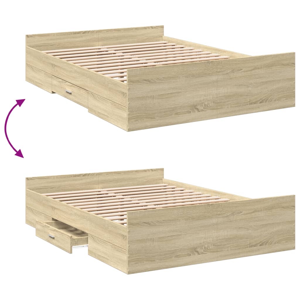 Bed Frame | Sonoma Oak | Engineered Wood | Double | Bed Frame