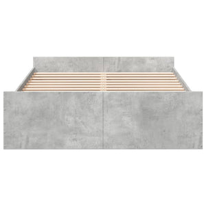 Bed Frame with Drawers without Mattress Concrete Grey 120x200 cm