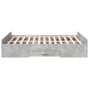 Bed Frame with Drawers without Mattress Concrete Grey 120x200 cm