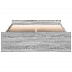 Bed Frame with Drawers Grey Sonoma 120x200 cm Engineered Wood