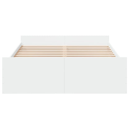 Bed Frame with Drawers without Mattress White 135x190 cm Double
