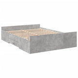 Bed Frame with Drawers without Mattress Concrete Grey 135x190 cm Double