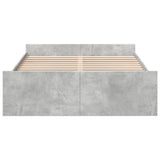 Bed Frame with Drawers without Mattress Concrete Grey 135x190 cm Double