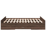 Bed Frame with Drawers without Mattress Brown Oak 135x190 cm Double