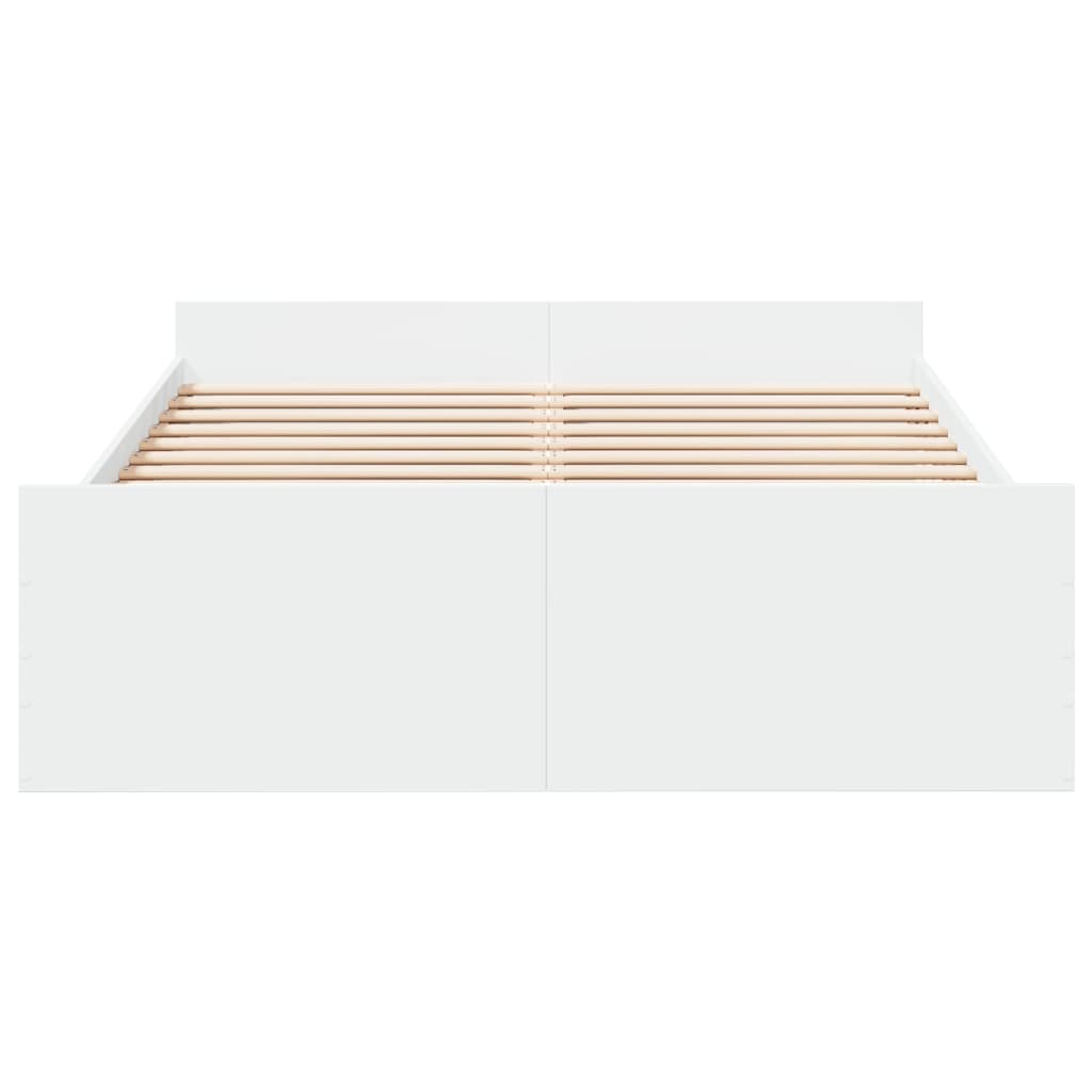 Bed Frame with Drawers without Mattress White 120x190 cm Small Double