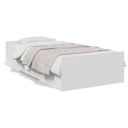Bed Frame with Drawers without Mattress White 100x200 cm