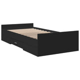 Bed Frame with Drawers without Mattress Black 100x200 cm