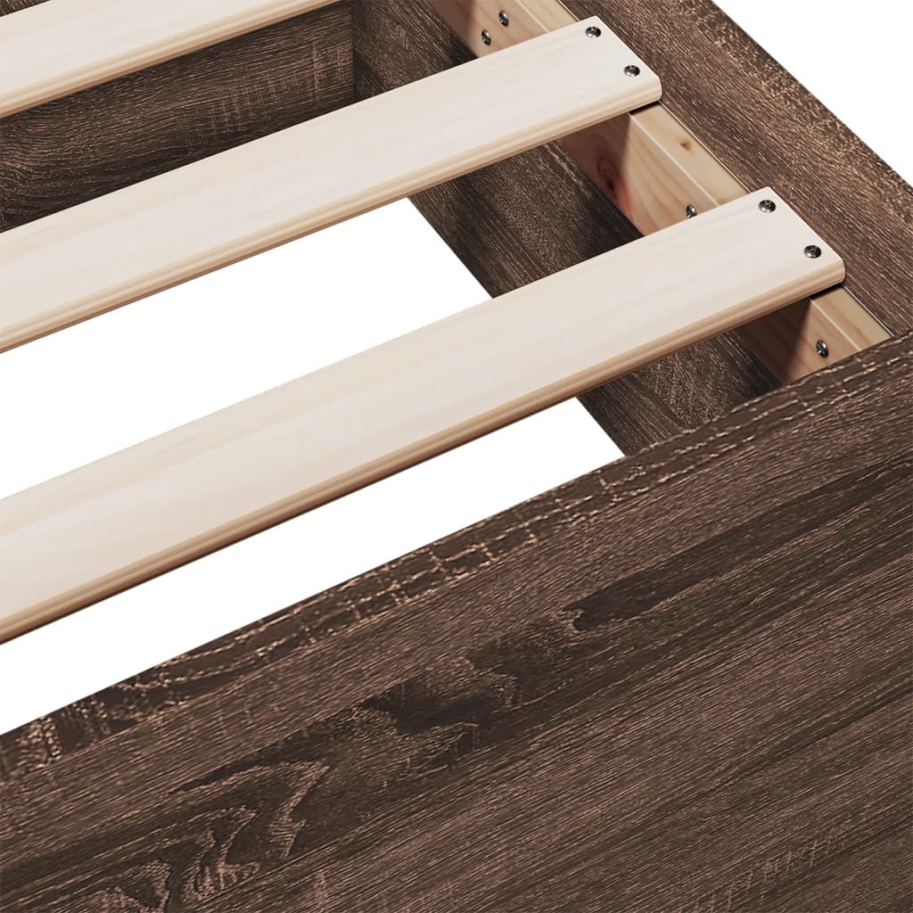 Bed Frame | Brown Oak | Engineered Wood | Single | Storage