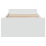 Bed Frame with Drawers without Mattress White 90x190 cm Single